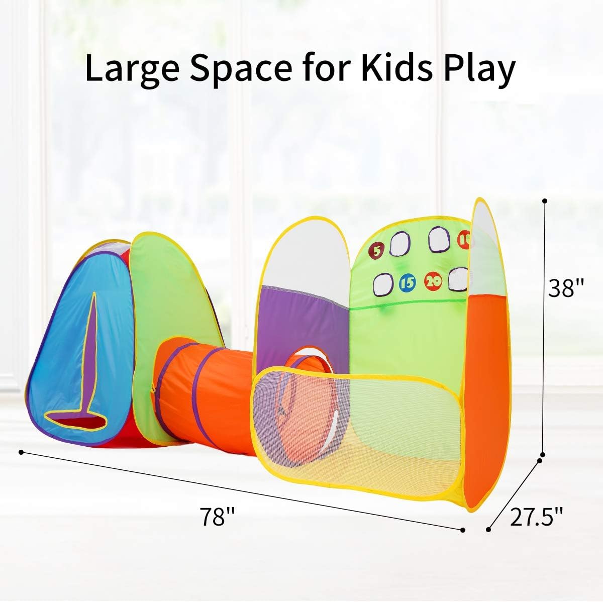 Alvantor® Kids Tent Play Tent Fun Toss It Game Zone 3-in-1 Pop Up Play Tunnel Indoor Outdoor Great Game & Toy Gift for Children (Include 4 Balls)