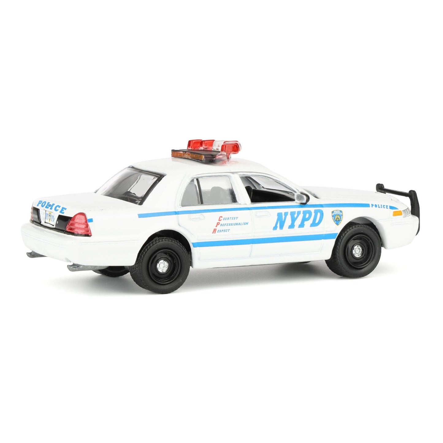 2011 Ford Crown Victoria Police New York Police Department (NYPD) with NYPD Squad Number Decal Sheet Hobby Exclusive 1/64 Diecast Model Car by