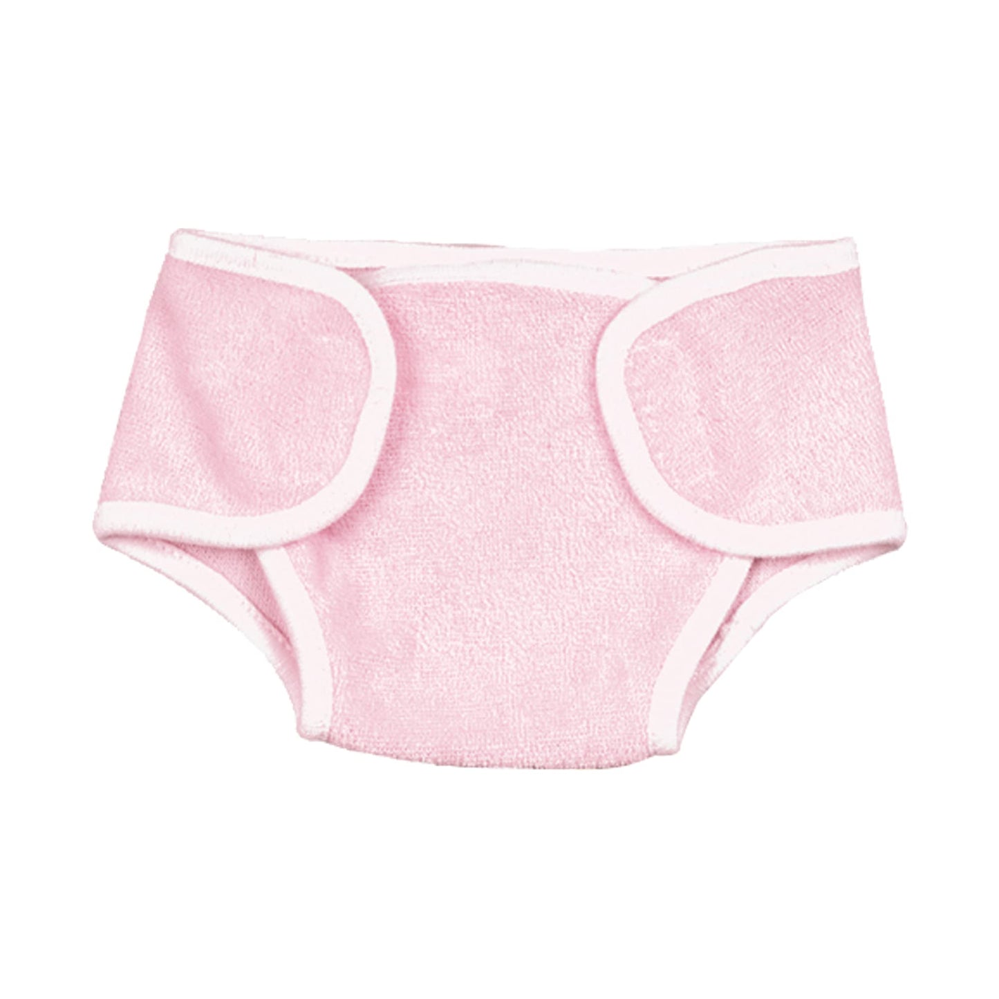 Sophia's Basic Everyday Essentials Plain Solid-Colored Velcro Flap Terrycloth Diaper for 15” Baby Dolls, Light Pink
