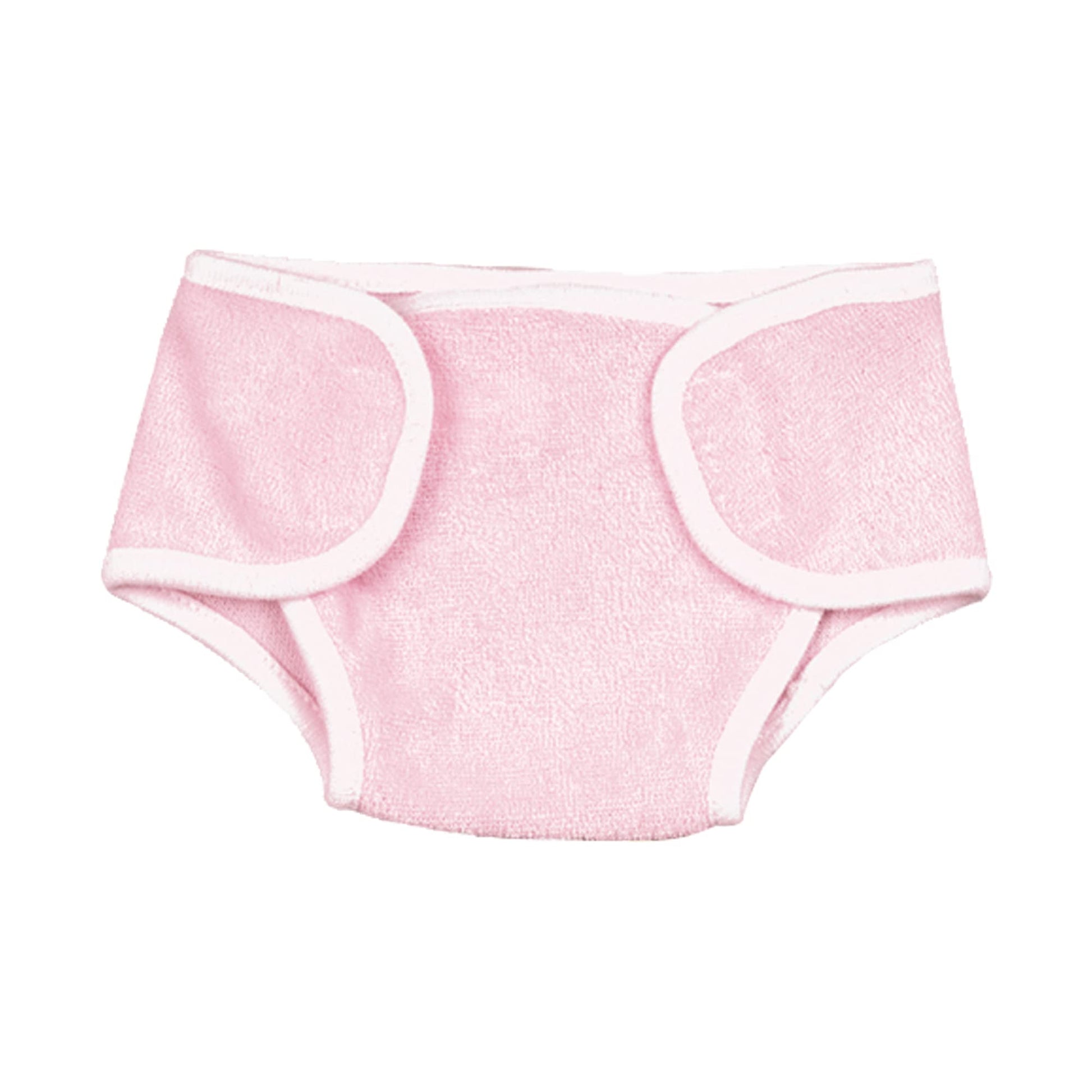 Sophia's Basic Everyday Essentials Plain Solid-Colored Velcro Flap Terrycloth Diaper for 15” Baby Dolls, Light Pink