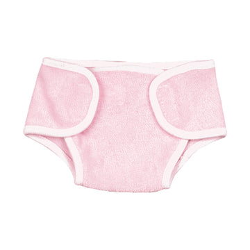 Sophia's Basic Everyday Essentials Plain Solid-Colored Velcro Flap Terrycloth Diaper for 15” Baby Dolls, Light Pink