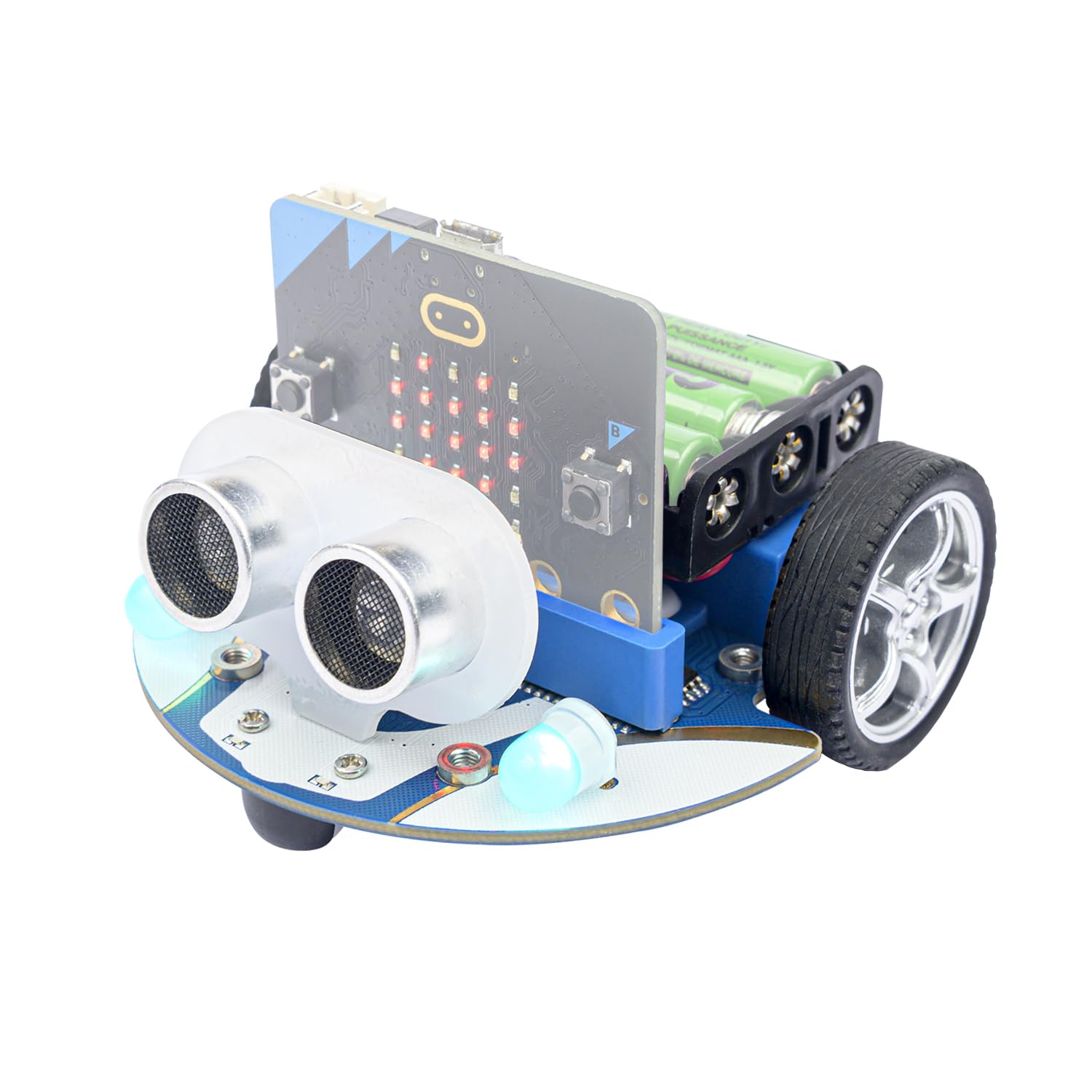 ELECFREAKS microbit Mini Cutebot Kit Compatible with BBC Micro:bit V2 and V1, DIY Programmable Robot Car Kit, STEM Educational Project, Graphical