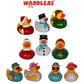 Santa Rubber Duck Bigger 5", Waddlers Brand, Rubber Ducky Christmas Stocking Stuffer, for All Ages