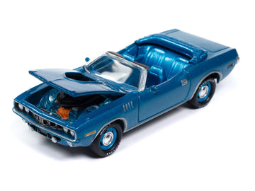 1971 Plymouth Barracuda Convertible Blue Fire Metallic with Blue Interior Mecum Auctions Limited Edition to 2496 Pieces Worldwide Hobby Exclusive
