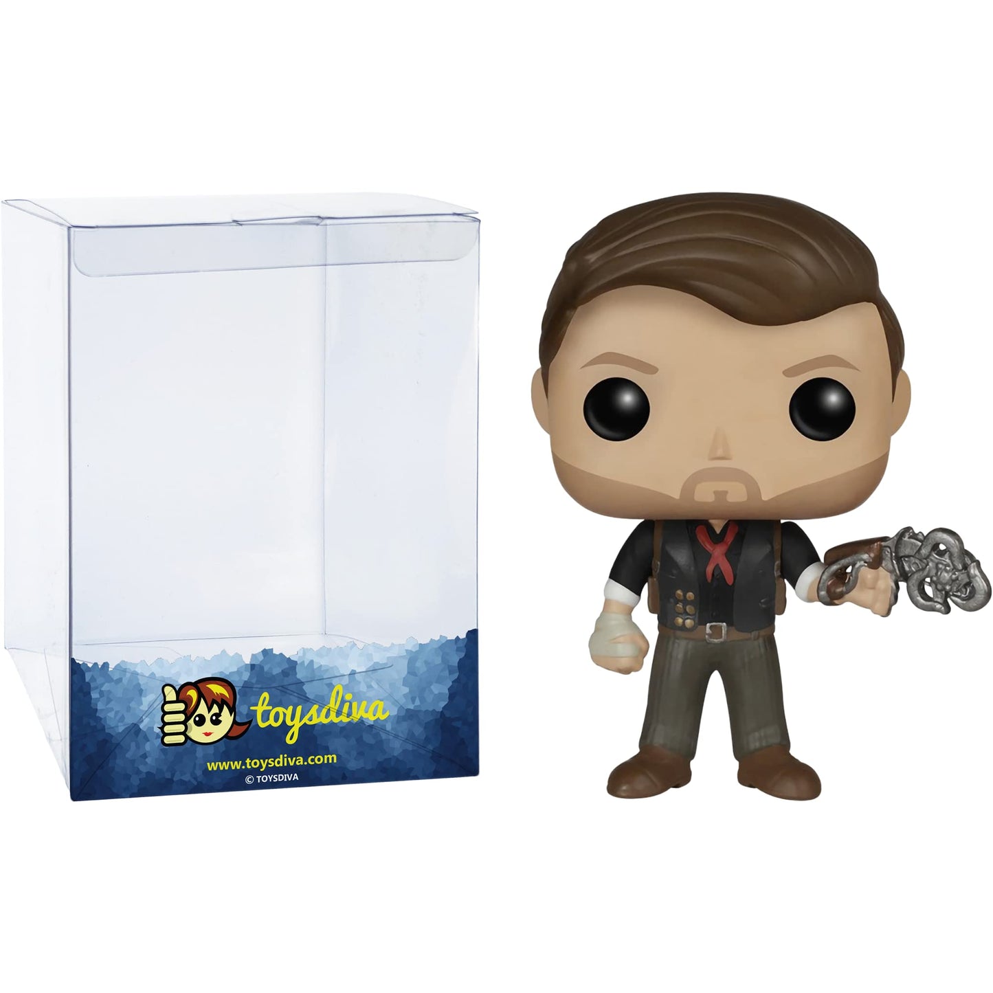 Funko Booker Dewitt [Skyhook]: P o p ! Games Vinyl Figurine Bundle with 1 Compatible 'ToysDiva' Graphic Protector (064-06167 - B)