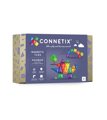 CONNETIX Magnetic Tiles Rainbow Mini Pack, 24 Pieces