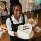 Happy Birthday Cake Topper, Black Acrylic Script Birthday Cake Decoration for Birthday Party, Cake Decor for Women Girls Dessert Table (happy