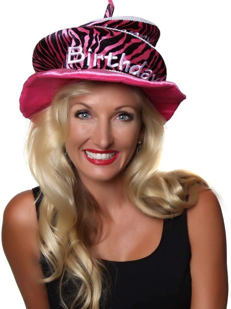 StoryBook Wishes One Size Hot Pink/Zebra Birthday Cake Party Hat