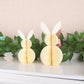 Easter Bunny Honeycomb Decorations, 3D Honeycomb Easter Decorations,Easter Table Decor,Pink and White, 4 Pack