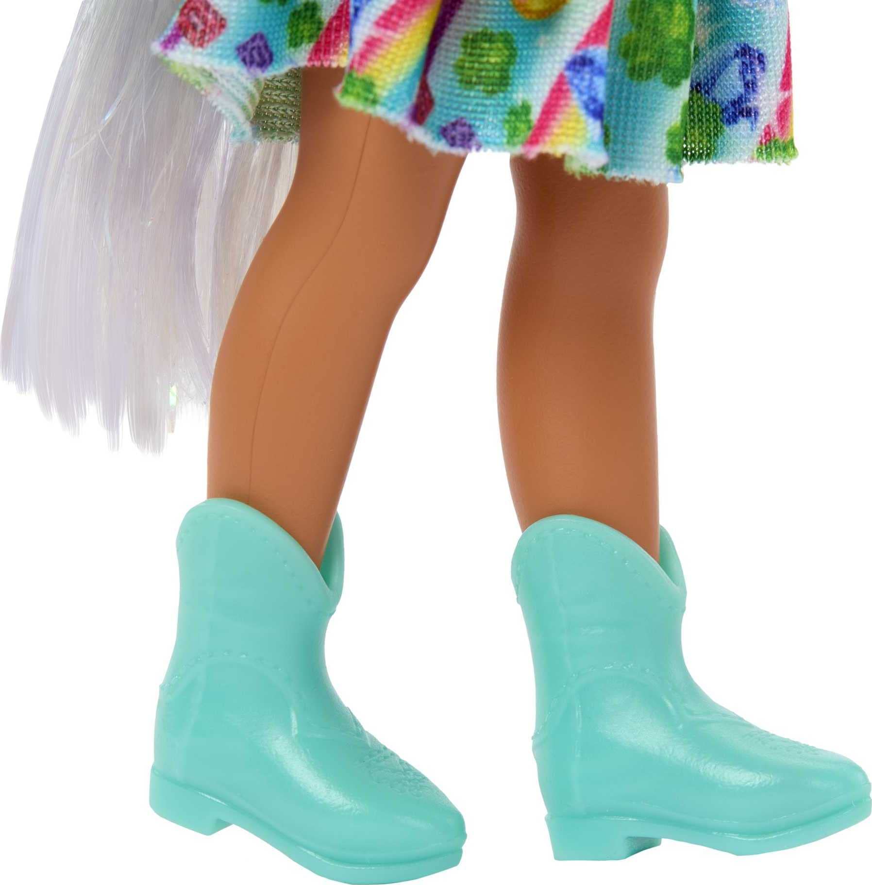 Barbie Unicorn-Inspired Chelsea Doll with Green Hair, Unicorn Toys, Horn Headband and Detachable Tail