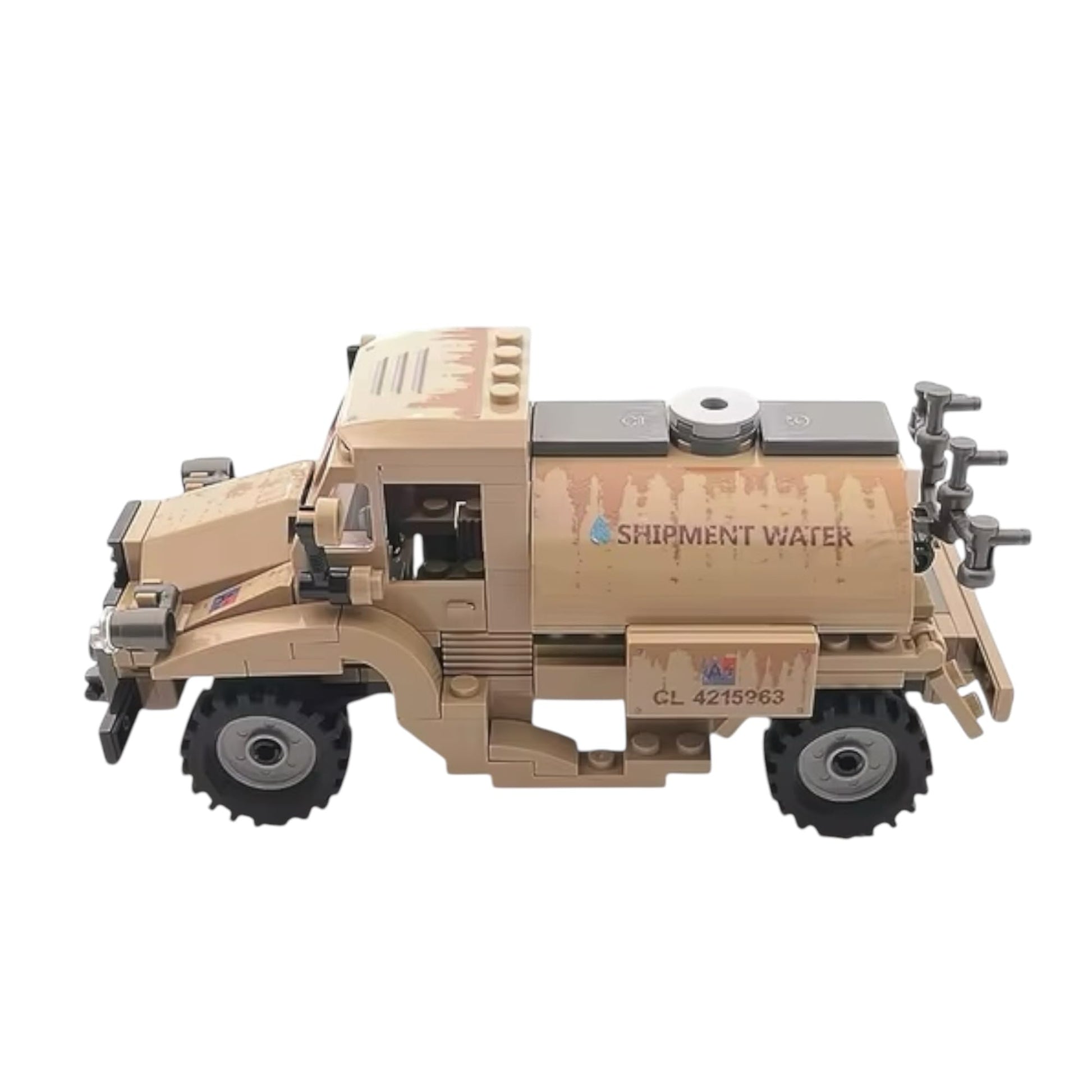 General Jim's Military Brick Building Set - WW2 Army Water Tanker Truck Vehicle Building Blocks Model Perfect for World War 2 and Brick Enthusiasts