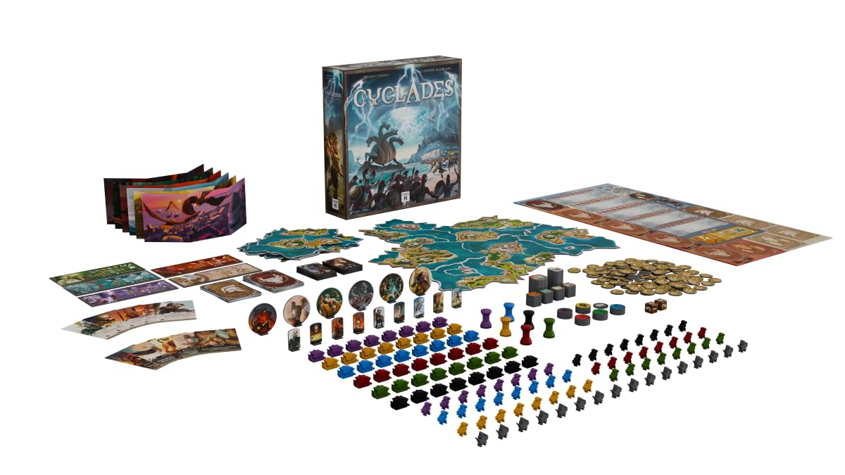 Cyclades | Epic Mythological Greek Strategy Game for Teens & Adults | Classic Auctioning & Area Control Board Game | 1v1, Competitive, or Team Modes |
