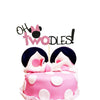 Oh Twodles Pink Cake Topper Second 2nd Birthday Party Supplies Decorations for Baby Girl Bday