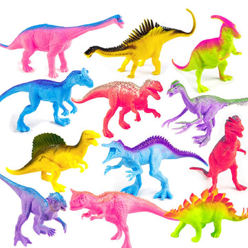 GIDGOD Dinosaur Figures for Toddlers Kids Toys 7 inch Jumbo Figure Educational Mini Small Animal Toy,Cake Decoration Dinosaur Girls Boys Gift Party