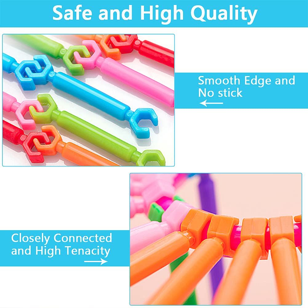 Juboury 1054Pcs Building Toy Building Blocks Bars Different Shape Educational Construction Engineering Set 3D Puzzle, Interlocking Creative Connecting