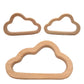 2pcs Lovely Cartoon Wood Cloud Pendant Pure Natural Animal Shape Beech Wooden Handmade Cut Pattern DIY Beading Necklace Pendant (Cloud 2pcs)