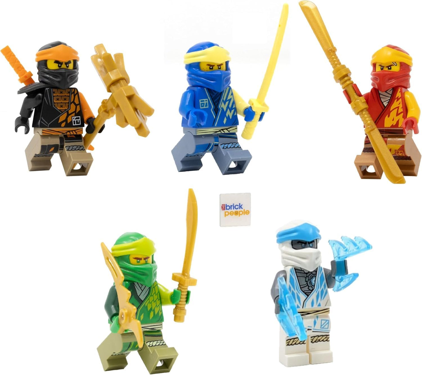 LEGO Ninjago Combo Set: 5 Core Ninja Minifgures (Jay, Cole, Zane, Lloyd and Kai)