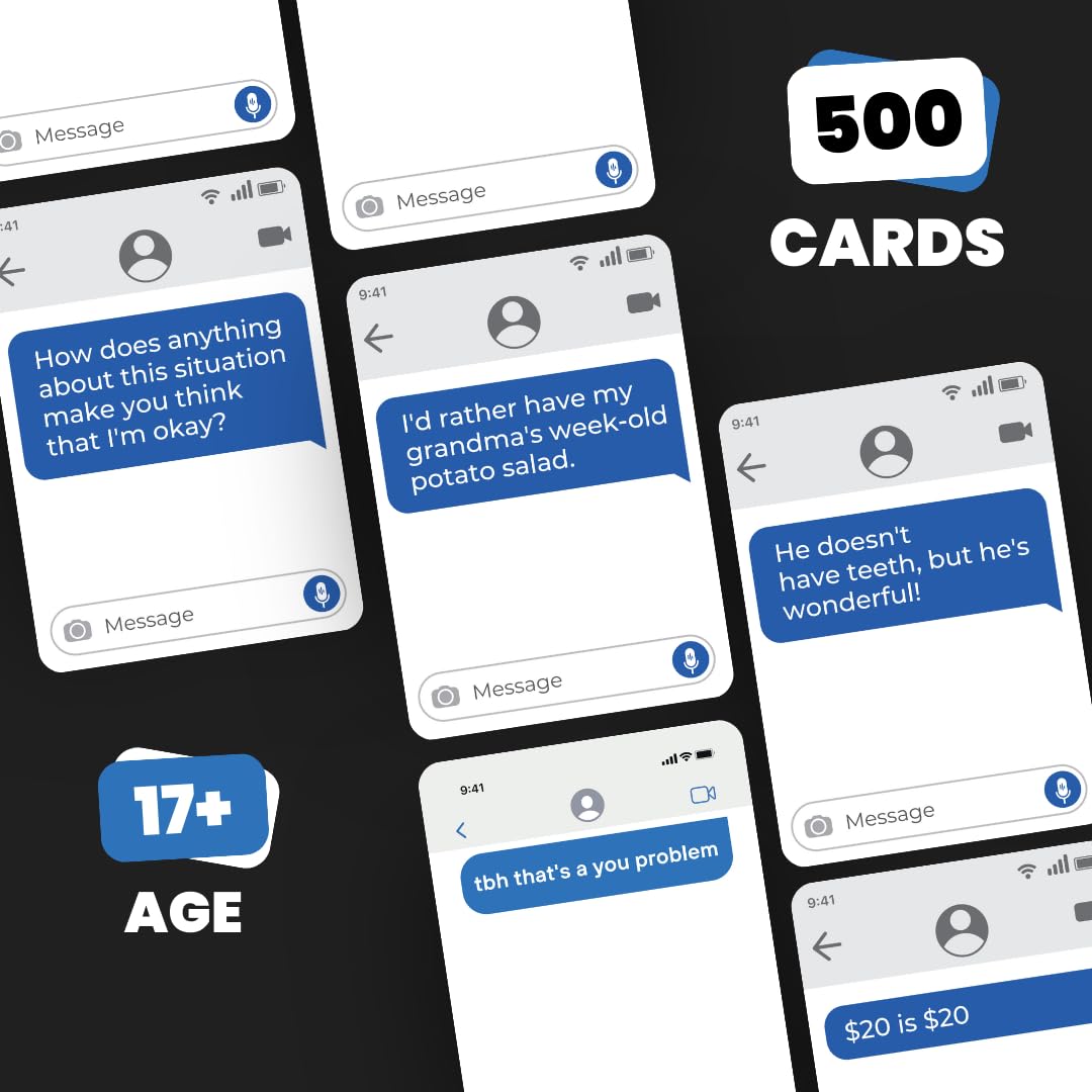 Viral Studios Left on Read - Hilarious Text Message Party Game for Adults | 500 Cards, Fast-Paced Group Fun for Game Nights, Parties, and College