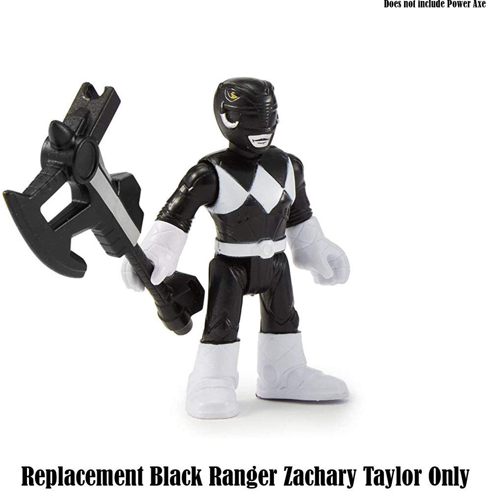 Imaginext Replacement Figure Power Rangers Playset CHH57 - Black Ranger and Blue Ranger ~ Replacement Black Ranger Zachary Taylor, Black, White