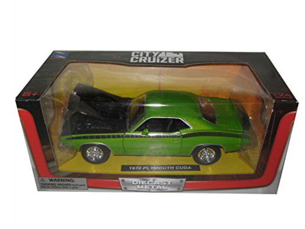 Plymouth 1970 Cuda Green with Black 1/24 by New Ray 71873 A