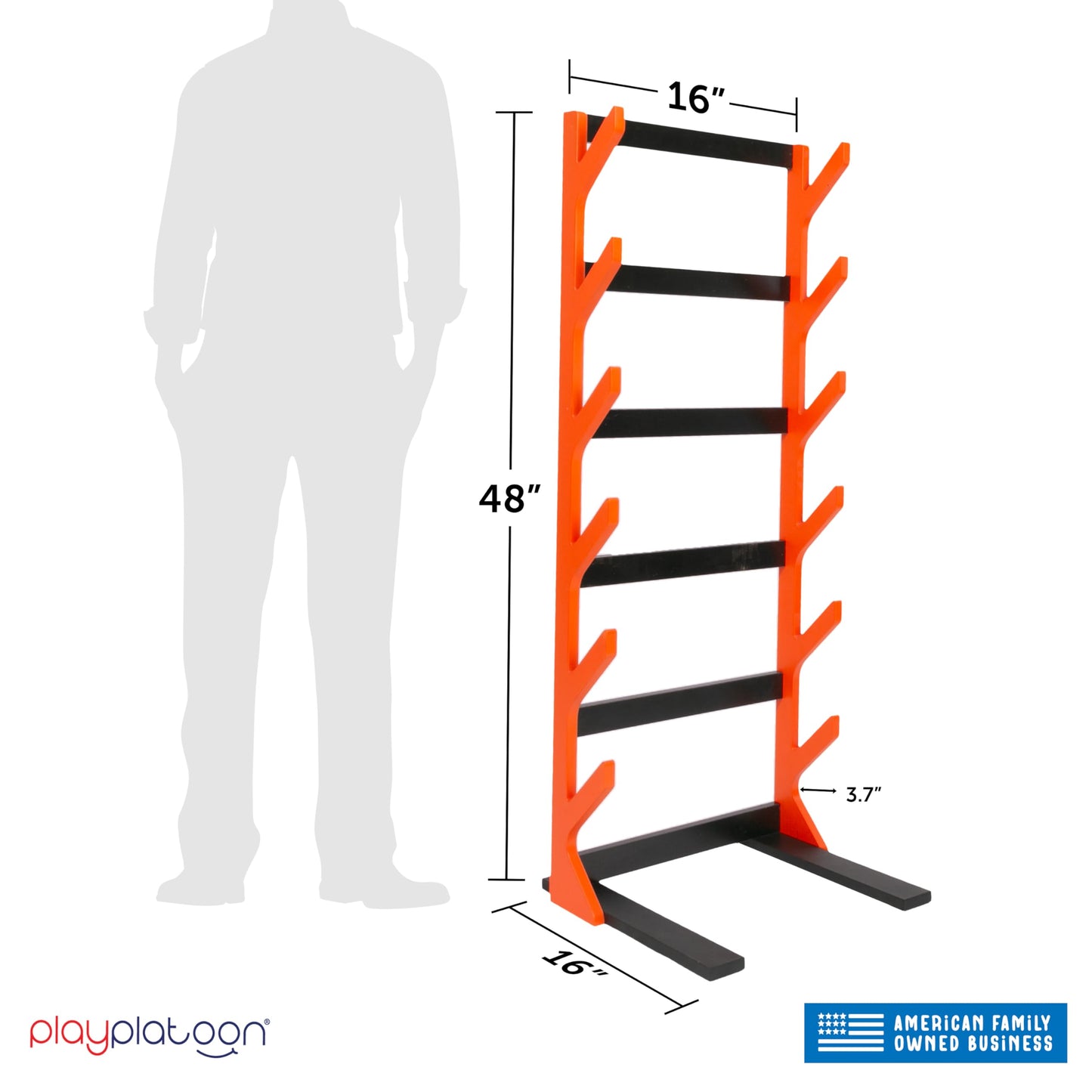Play Platoon Storage Rack for Nerf Gun - 6-Gun Storage Organizer, 48x18
