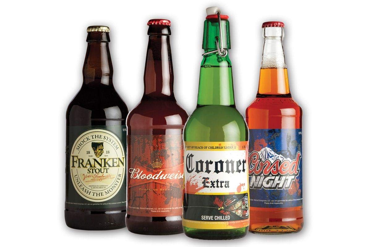 Morbid Enterprises - Halloween Glow in the Dark Beer Labels, 4 Designs