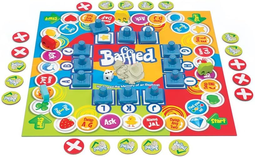 Baffled Board Game - The Ultimate Test of Memory and Focus! - for 2 to 4 Players Ages 6 and up
