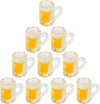 10Pcs Simulation Beer Dollhouse Beer Mugs Glasses Resin Miniatures Models Photo Props Dollhouse Accessories