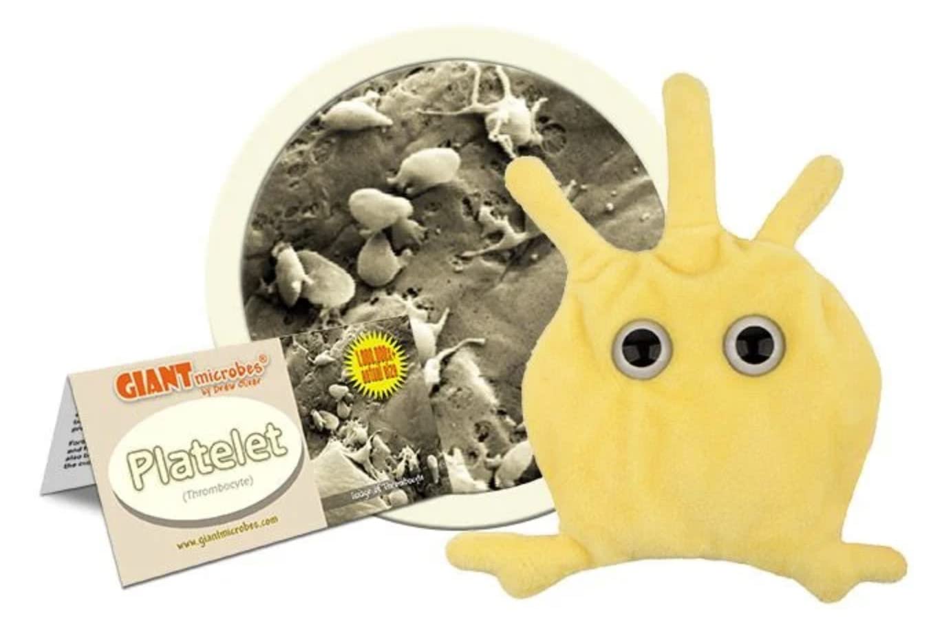 GIANTmicrobes Platelet Plush, Blood Cell Plush, Blood Bank, Gifts for Lab Techs, Hematology, Phlebotomy Gifts, Phlebotomist Gift, Circulatory System