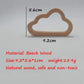 2pcs Lovely Cartoon Wood Cloud Pendant Pure Natural Animal Shape Beech Wooden Handmade Cut Pattern DIY Beading Necklace Pendant (Cloud 2pcs)