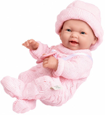 JC Toys - Mini La Newborn First Day | Anatomically Correct Real Girl Baby Doll | 9.5" All-Vinyl | Includes Knit Outfit, Hat and Pacifier | Designed by
