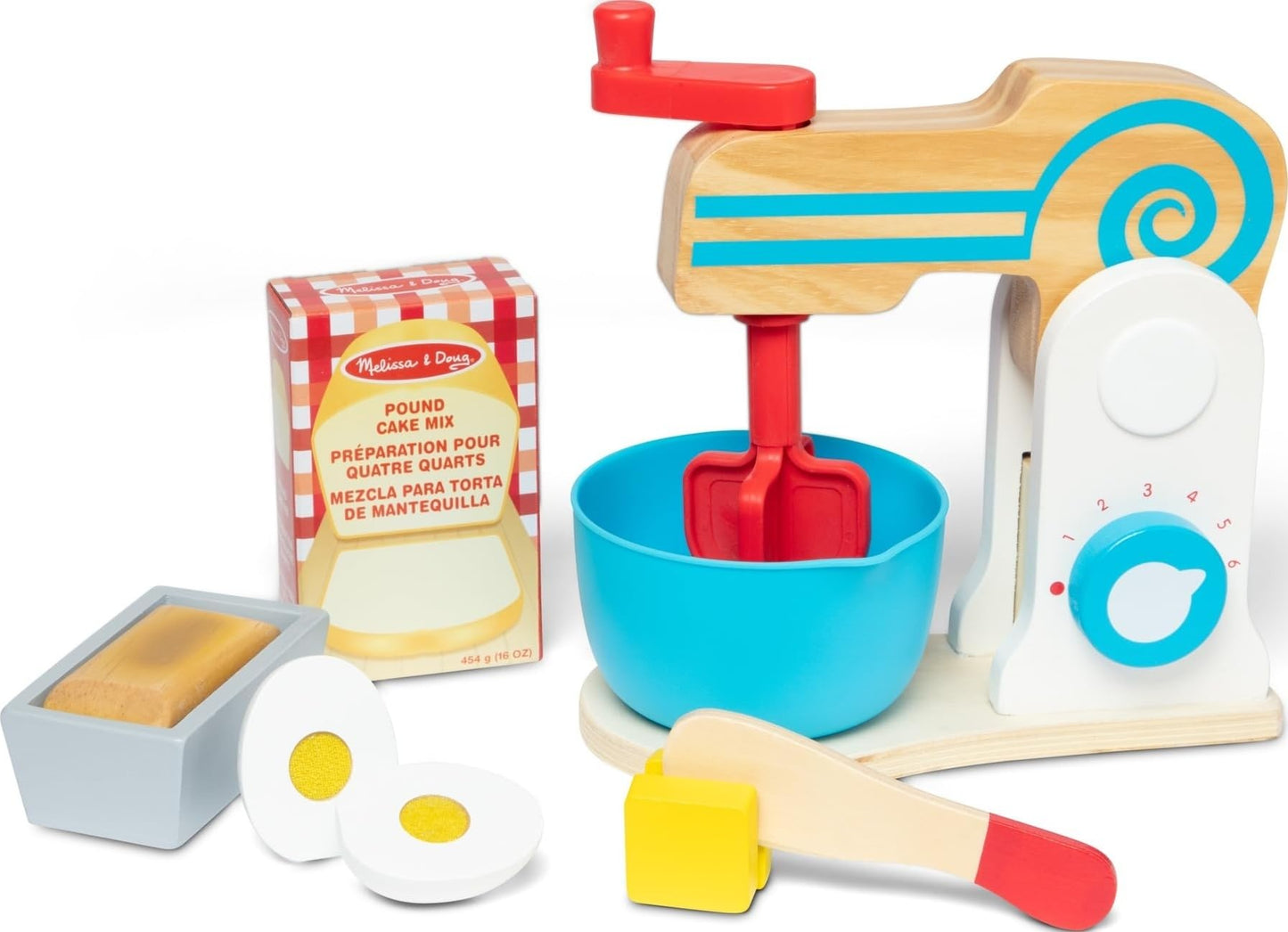 Melissa & Doug Wooden Make-a-Cake Mixer Pretend Play Baking Set
