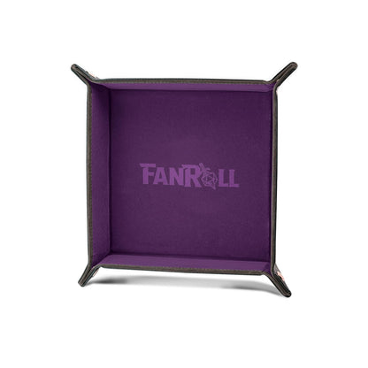 FanRoll Fold Up Velvet Dice Tray w/PU Leather Backing: Purple, Role Playing Game Dice Accessories for Dungeons and Dragons