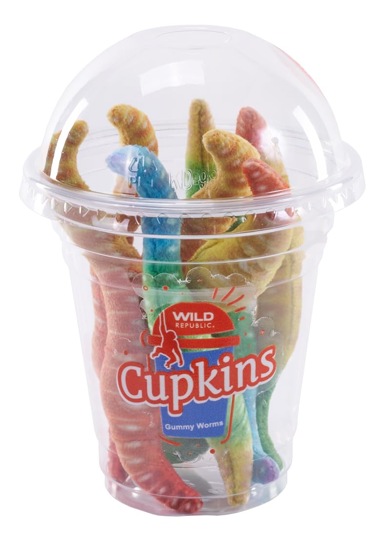 Wild Republic Cupkins Gummy Worms Stuffed Animal - 5"