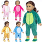 Suit+Shoes Dolls Outfit For 18 inch 43cm Baby Doll Cute Jumpers Rompers Doll Clothes (blue)