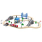Wooden Train Tracks Accessories, Train Set Piece of Police Station Compatible with All Railroad Track Collection, Train Toys Expansion Pack for Kids