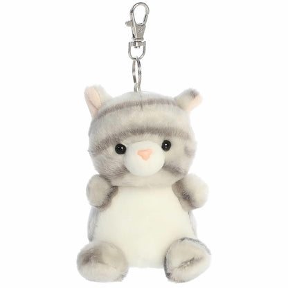Aurora® Adorable Palm Pals™ Silver Kitty™ Clip-On- Fun Collectible Plush for Kids and Adult Collectors - Perfect for Backpacks and Birthday Gifts