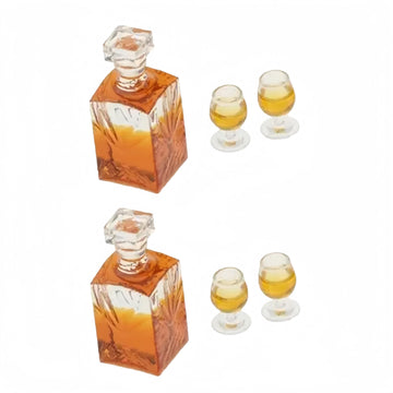 6 Pcs 1:12 Scale Dollhouse Miniature Accessories Whiskey Wine Bottle Bar Model Convenient and Nice Dollhouse Decor
