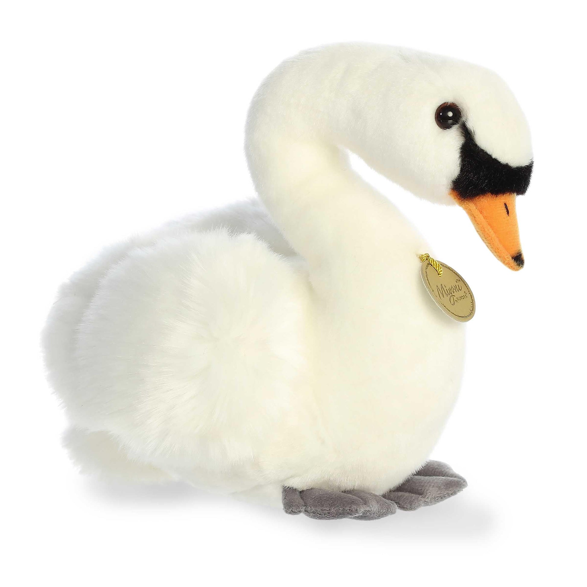 Aurora® Realistic Miyoni® Swan Stuffed Animal - Lifelike Details Make a Cherished Companion - Perfect for Decorating Bedrooms or Classrooms - White