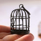 Dwuww Black Miniature Doll House Birdcage Ornament Model Home Desktop Decor Gift,Mini Miniature Doll Fairy Garden Ornaments Shelf Home Micro Landscape