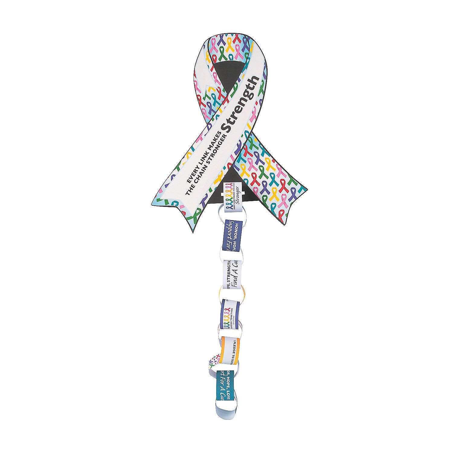 Fun Express Cancer Awareness Fundraising Paper Chain Craft Kit - Fun Creative Activity for Kids and Families - Perfect for Home Projects Charity