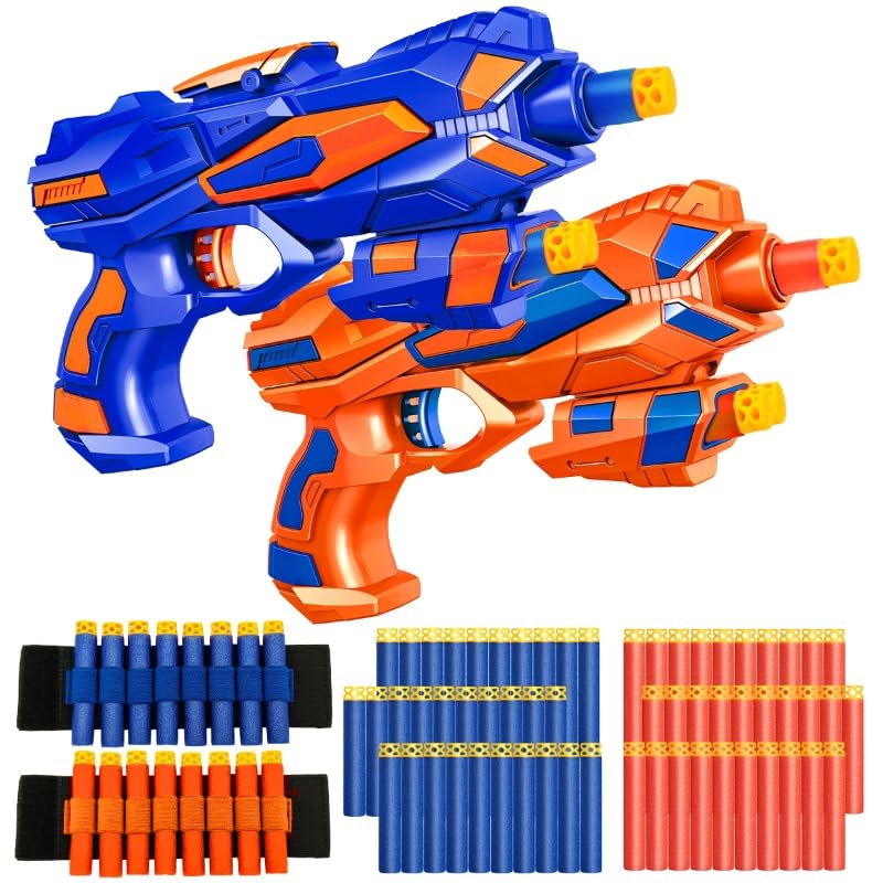 2 Pack Boys Toy Guns-Soft Foam Darts&Wrist Bands, Party Supply for Kid 3-9