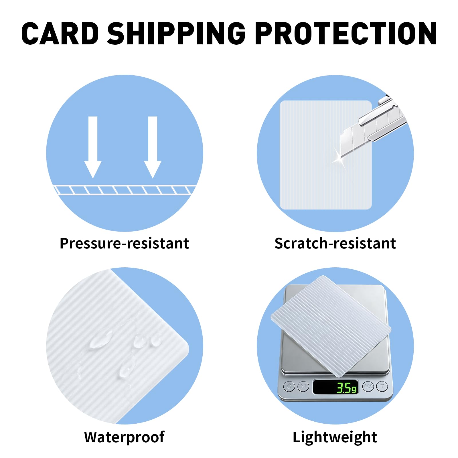Prilino Trading Card Shipping Protectors, White, 200 Pack
