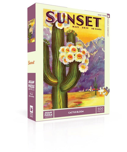 New York Puzzle Company - Sunset Magazine Cactus Blooms - 500 Piece Jigsaw Puzzle for Adults