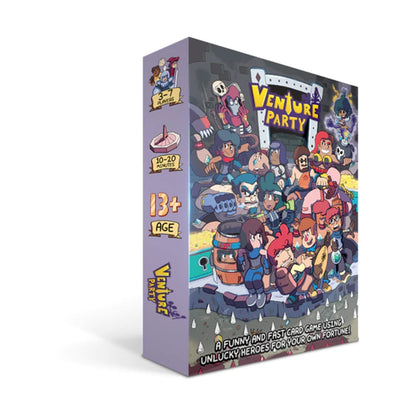 Golden Bell Studios Venture Party: A Fast & Funny Card Game for Unlucky Heroes, Blue