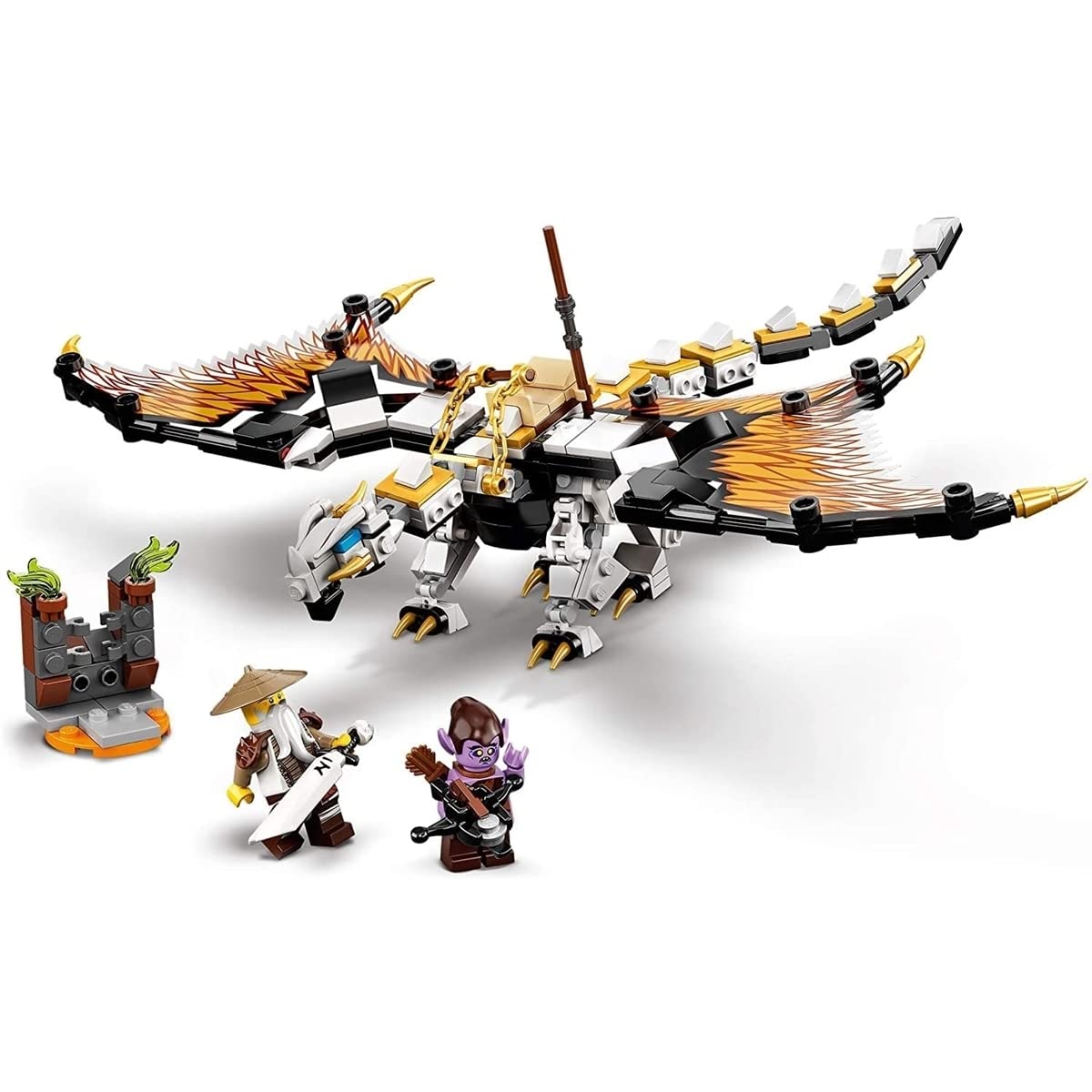 LEGO NINJAGO Wu’s Battle Dragon 71718 Ninja Battle Set Building Kit Featuring Buildable Figures (321 Pieces)