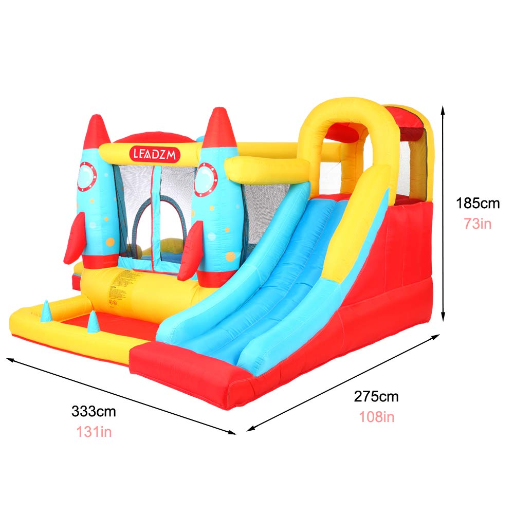 DREAMVAN Inflatable Bounce House with 450W Air Blower(Rocket Castle)--Jumping Area 60" 55" -- 420D Oxford Cloth 840D Oxford Cloth Jump Surface