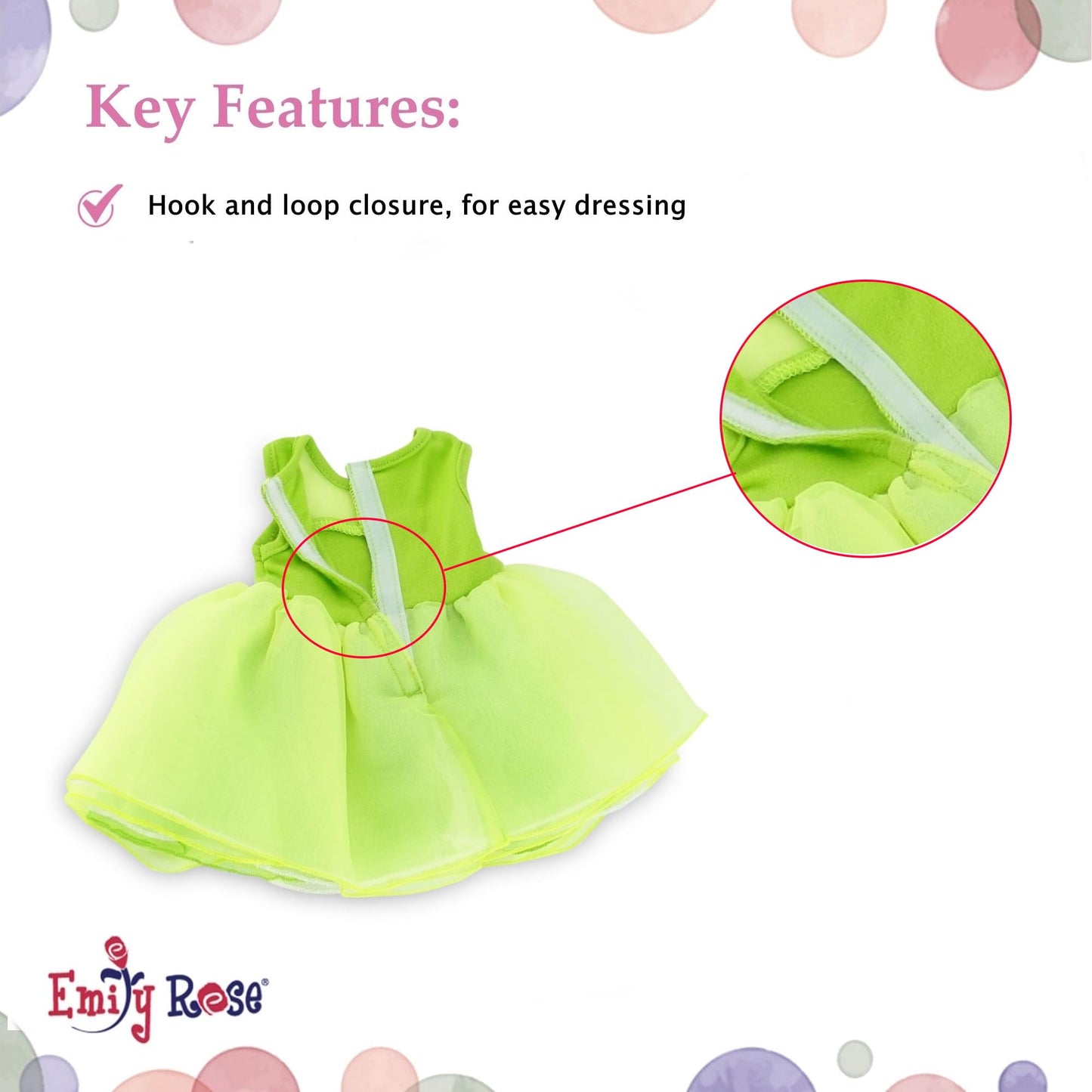 Emily Rose 18 Inch Doll Clothes 3 PC Halloween Magical Fairy Princess Fairytale Costume Set | 18" Doll Clothing Outfit with Accessories | USA Business