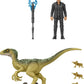 Jurassic World Dominion Human & Dino Pack Dr Ian Malcolm & Velociraptor & Accessories, Authentic Action Figures, Movable Joints, Ages 4 Year & Up