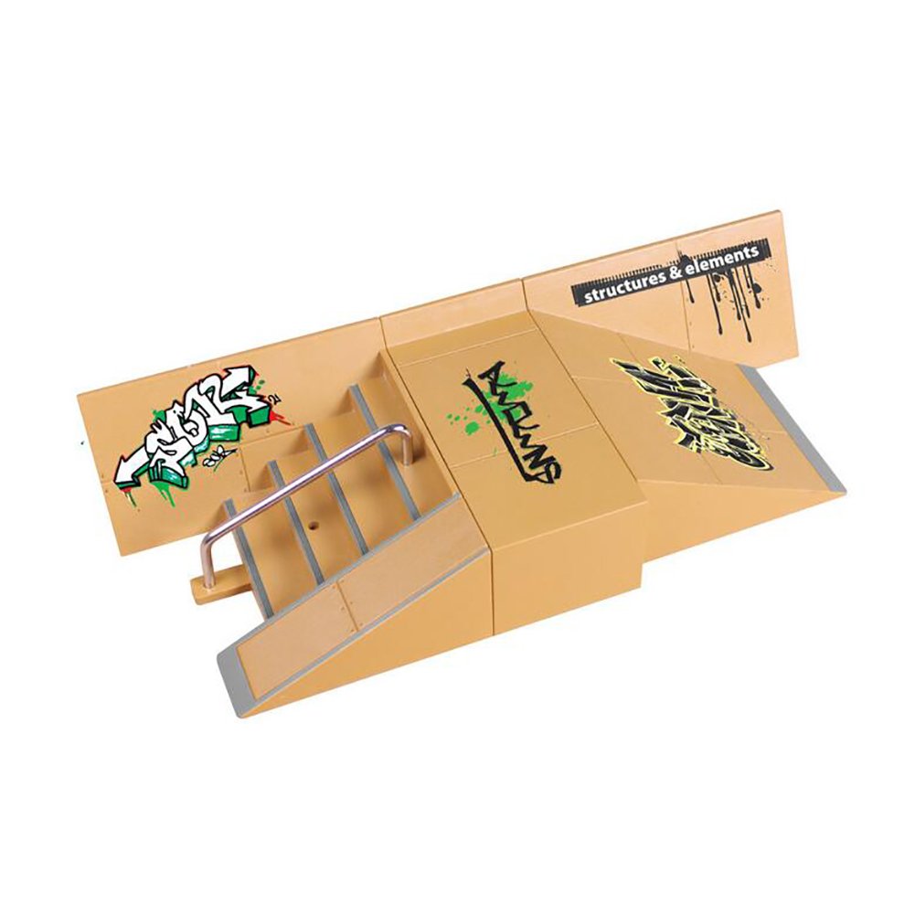 Kidsdream 5pcs Skate Park Kit Ramp Parts for Tech Deck Fingerboard Mini Finger Skateboard Fingerboards Ultimate Parks with 2PCS Finger Boards